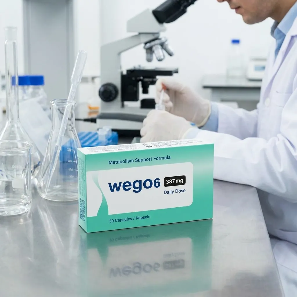 Wissenschaftlerin prüft die wego6 Formel im Labor — Qualitätskontrolle